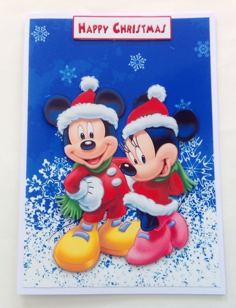 Mickey & Minnie Mouse Christmas A5 Decoupage  by Jennifer Archer