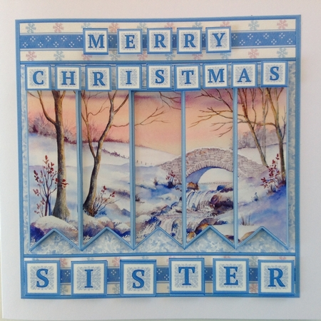 WINTER STREAM Christmas 7.5 Quick Card Kit Create Any Name Alphabet in 2 sizes by Jennifer Archer