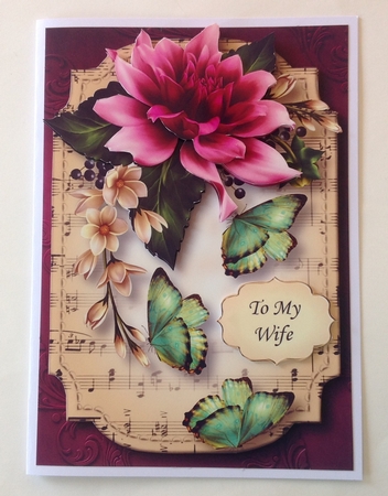 Sheet Music & Butterflies - Purple Dahlia by Jennifer Archer
