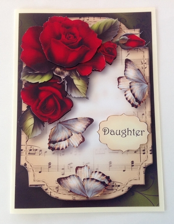 Sheet Music & Butterflies - Red Roses by Jennifer Archer
