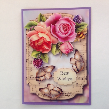 Sheet Music & Butterflies - English Roses by Jennifer Archer