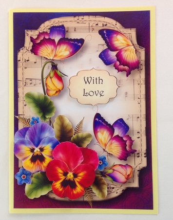 Sheet Music & Butterflies - Pretty Pansies by Jennifer Archer