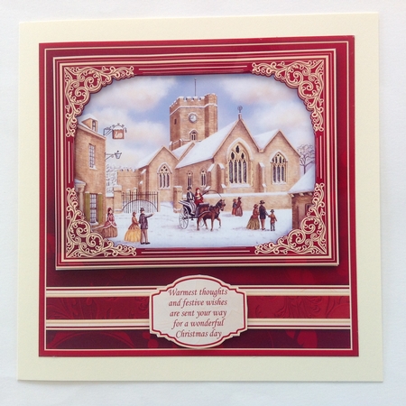 TRADITIONAL CHRISTMAS SCENE 7.8 Quick Card & Insert by Jennifer Archer