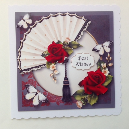 Fabulous Fan With Red Velvet Roses by Jennifer Archer