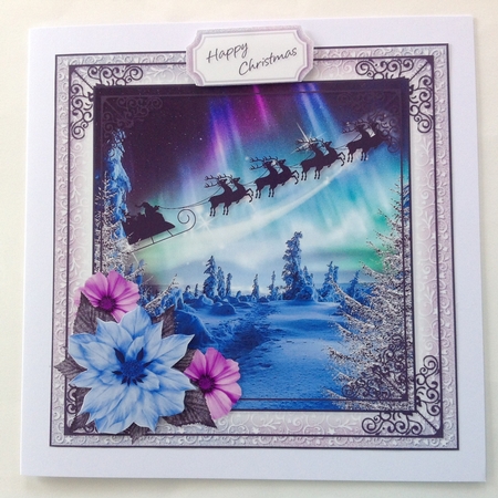 Santa and Sleigh Aurora Borealis 2 by Jennifer Archer