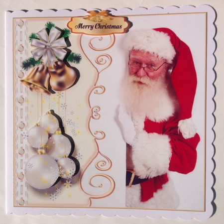 Santa Peeking Around The Corner by Jennifer Archer