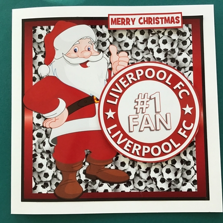 LIVERPOOL - SANTA FOOTBALL TOPPER  by Jennifer Archer