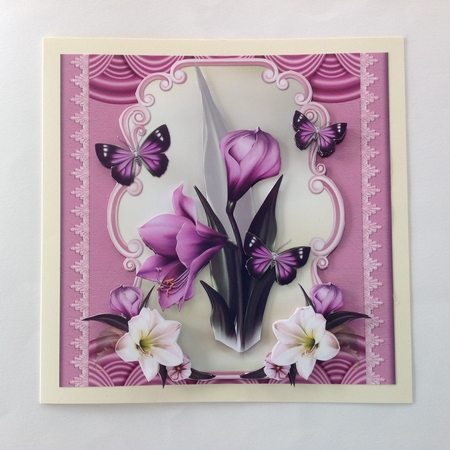 Lilac orchid and butterflies by Jennifer Archer