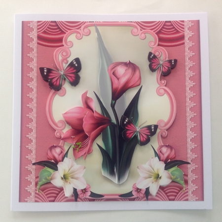 Pink orchids and butterflies by Jennifer Archer