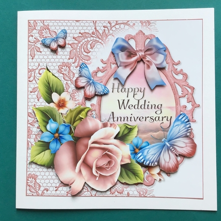 Butterflies and Roses Happy Wedding Anniversary by Jennifer Archer