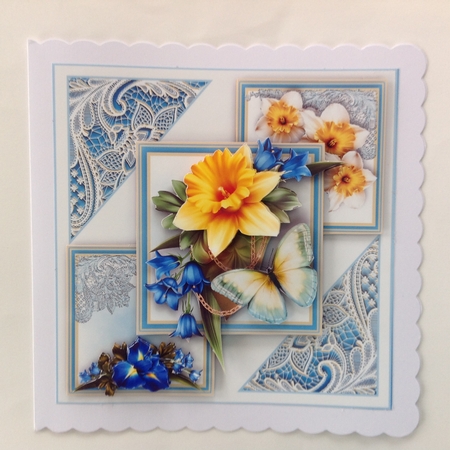 Spring Flora And Lace Card Front Kit by Jennifer Archer