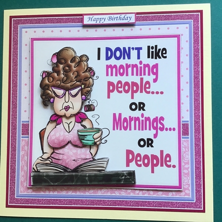 I DONT LIKE MORNING PEOPLE 7.5 Humorous Decoupage & Insert Mini Kit by Jennifer Archer