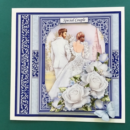 WEDDING DAY BRIDE & GROOM Navy 7.5 Decoupage & Insert Mini Kit by Jennifer Archer