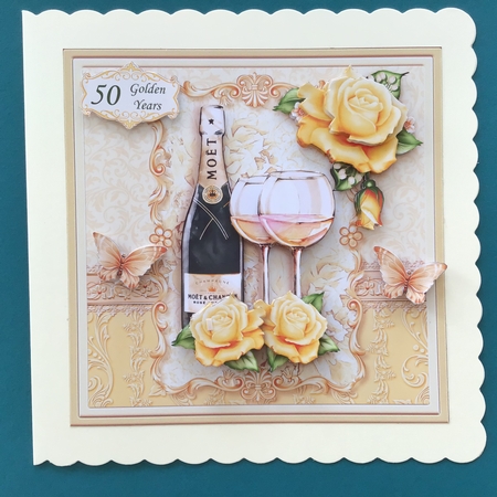 CHAMPAGNE CELEBRATIONS GOLD 7.8 Decoupage & Insert Mini Kit by Jennifer Archer