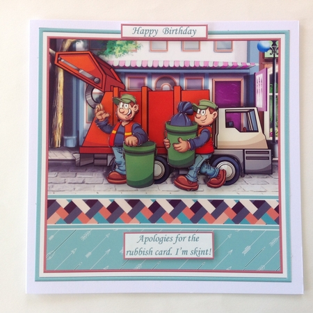 REALLY RUBBISH CARD Humorous 7.5 Decoupage & Insert Various Occasions by Jennifer Archer
