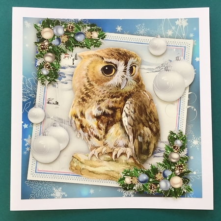 Gorgeous Brown Owl With Baubles 8x8 Mini Kit by Jennifer Archer