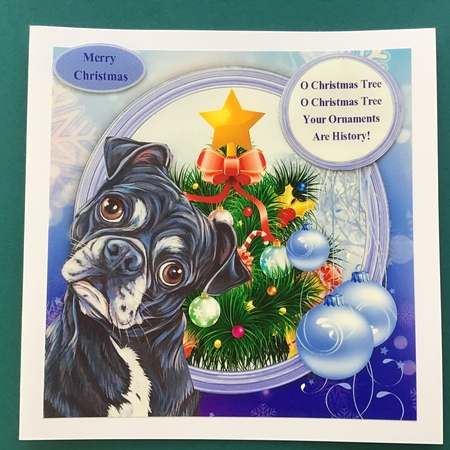 Oh Christmas Tree Humor Dog 8x8 by Jennifer Archer