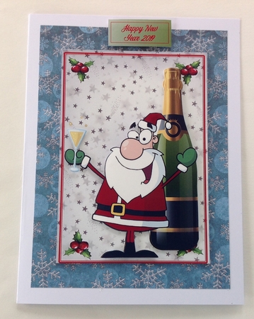 2 X NEW YEAR SANTA CELEBRATES A6  CARD FRONTS by Jennifer Archer