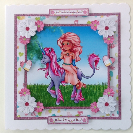 Princess & Unicorn 8x8 Card Mini Kit & Decoupage by Jennifer Archer