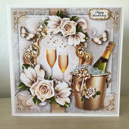 Wedding Anniversary Champagne Card Mini Kit by Jennifer Archer