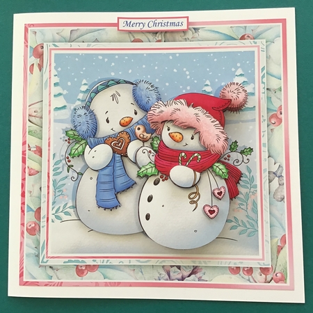 MR & MRS SNOWMAN 7.5 Christmas Decoupage & Insert Mini Kit by Jennifer Archer