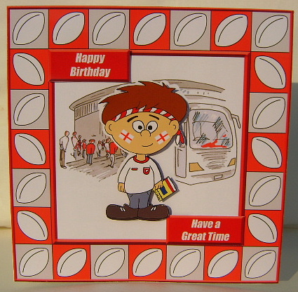 Rugby Fan (england) - 8in x 8in by Jennifer Archer