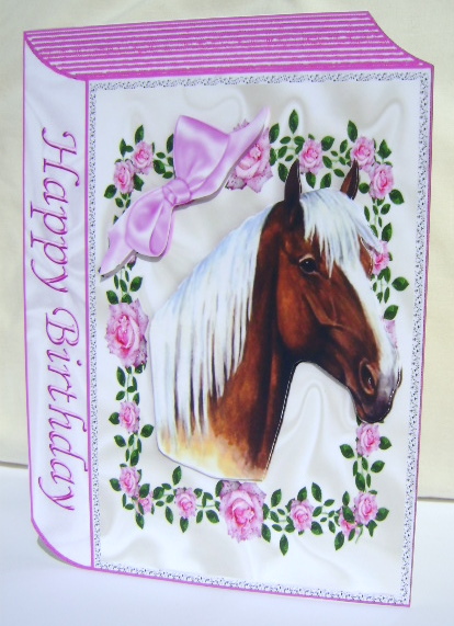 Beautiful Horse in Pink Rose Frame A4 Book by Jennifer Archer