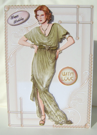 Art Deco Lady Elise (green) Decoupage by Jennifer Archer