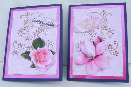 Two Floral Cards in Pink by Jennifer Archer