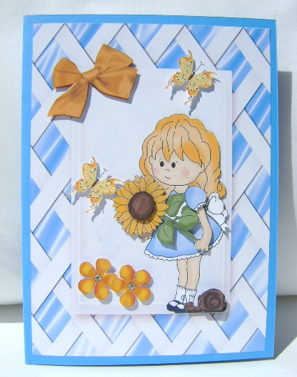 Lovely Little Blonde Girl with Sunflower by Jennifer Archer