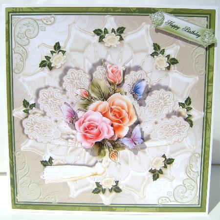 Pretty Creams and Green Card Topper by Jennifer Archer