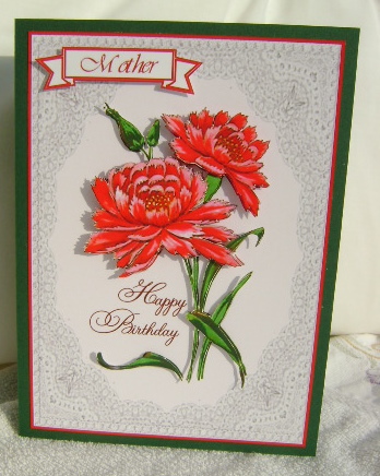 Vintage Red Flowers and Lace by Jennifer Archer