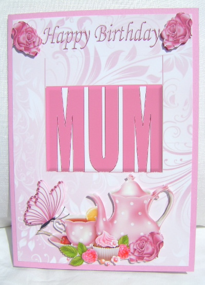 Mum Birthday Pretty Pink China with Roses Pop Up by Jennifer Archer