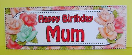 Large Dl Birthday Mum Roses Card & 3D Decoupage by Jennifer Archer