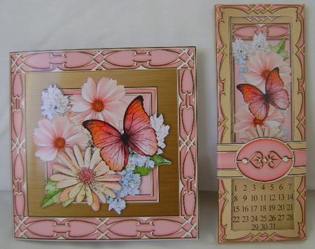 Flowers & Butterfly Bookmark Calendar Fold Card Kit by Jennifer Archer