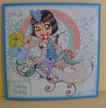 Frieda Flapper in Turquoise 8 Inch Square Step by Step by Jennifer Archer