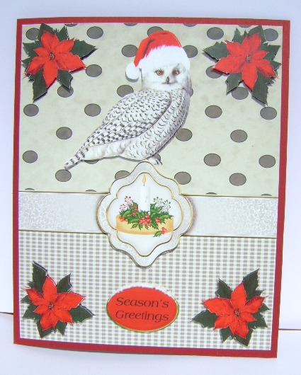 Wise Owl Say Christmas Topper & Decoupage by Jennifer Archer