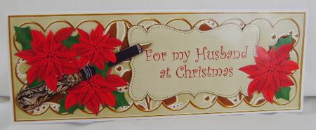 Red Olive Poinsettia My Husband Xl Dl Decoupage Topper by Jennifer Archer