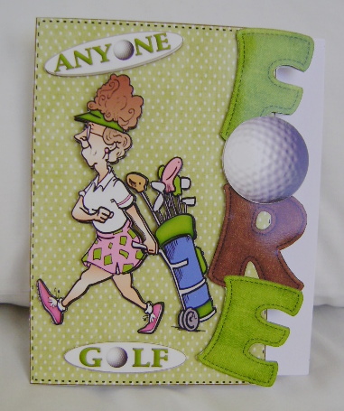 Golfing Lady Over the Edge by Jennifer Archer