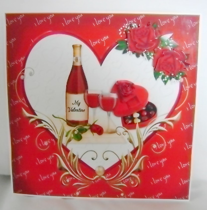 8x8 Red Wine and Roses for My Valentine by Jennifer Archer