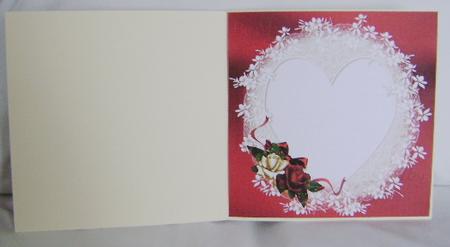 8x8 Fancy Lace Frame with Beautiful Roses Valentine Insert by Jennifer Archer