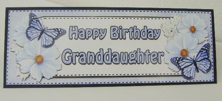 Large Dl Birthday Granddaughter Floral Butterflies 3D Decoup by Jennifer Archer