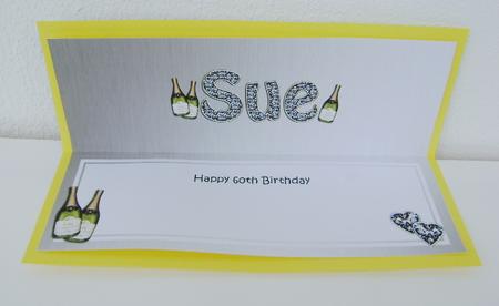 60th Birthday Sue Champagne Matching Large Dl Insert by Jennifer Archer