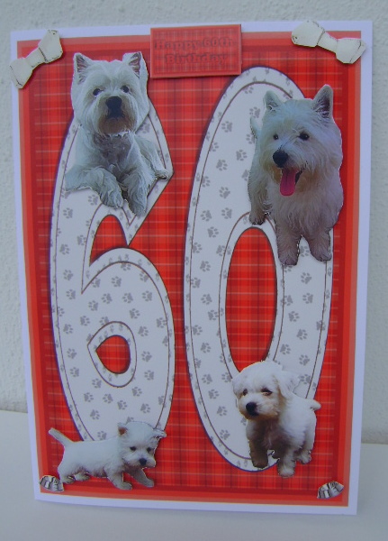 Westie 60th Birthday Card by Jennifer Archer