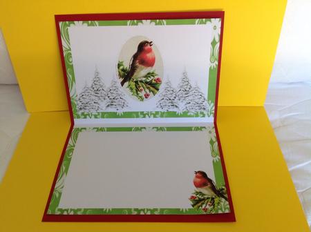Red Robin with Christmas Trees A5 Insert by Jennifer Archer