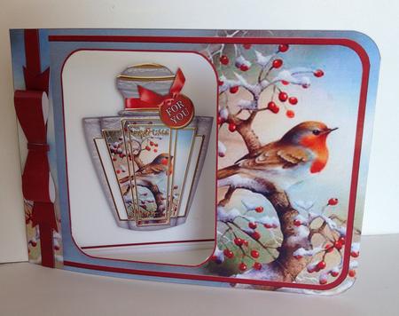 Christmas Red Robin Perfume 7x5inch Aperture Card Mini Kit by Jennifer Archer
