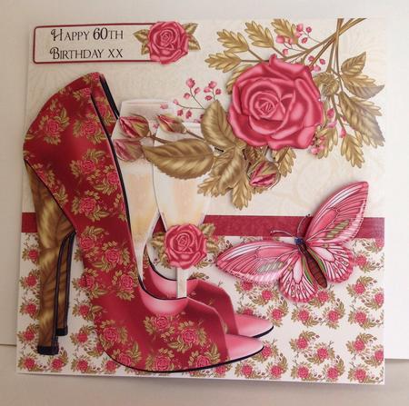 Floral Shoe and Champagne Mini Birthday Kit by Jennifer Archer