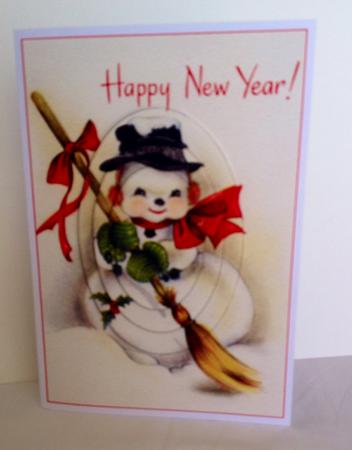 Christmas Snowman with Broom Oval Pyramid by Jennifer Archer