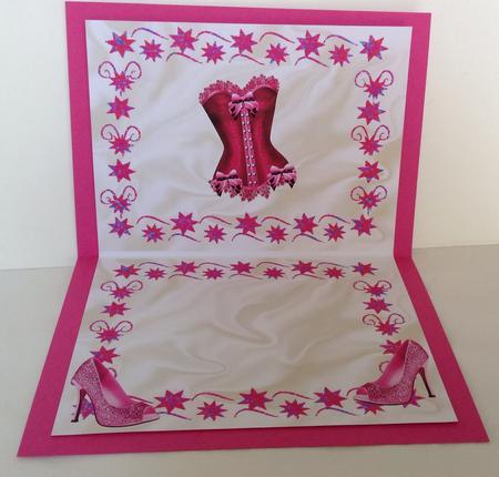 Pink Basque with Shoes A5 Insert by Jennifer Archer