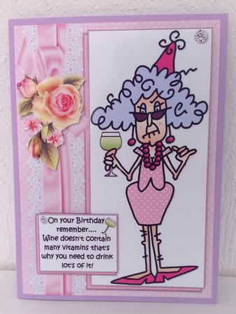 Stella and Her Birthday Wine Quick Card by Jennifer Archer